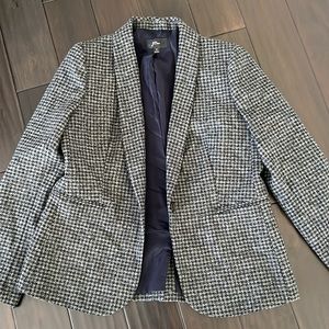 J.Crew Grey and Blue Wool Long Sleeve Blazer